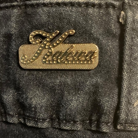 Retro Dark Blue Denim Romper M Chic Faux Leather Trim Side Cutout Full Front Zip - Picture 14 of 15